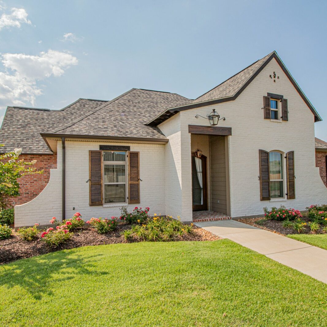 brown and white stone house